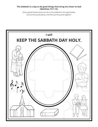 activity page: I will keep the Sabbath holy