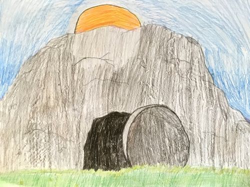 Child’s drawing of the Easter tomb