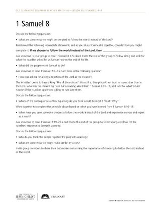 1 Samuel 8 handout