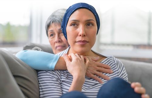 woman with cancer and her mother