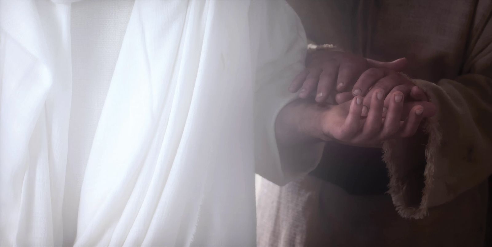 Christ invites people to touch His hands.