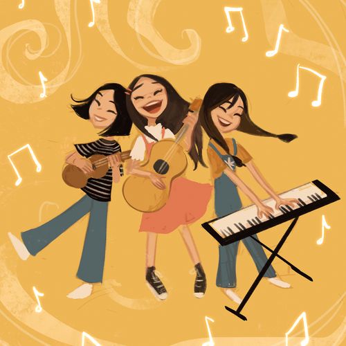 girls playing music