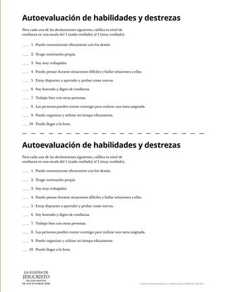 Autoevaluación de habilidades y destrezas