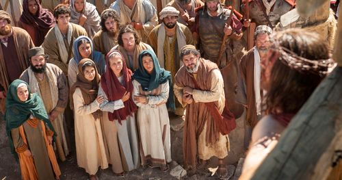 women at the foot of the cross of Jesus Christ