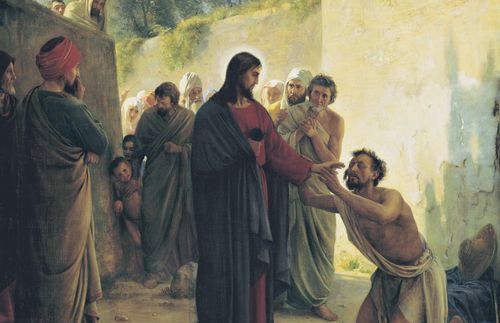 Christ healing a blind man