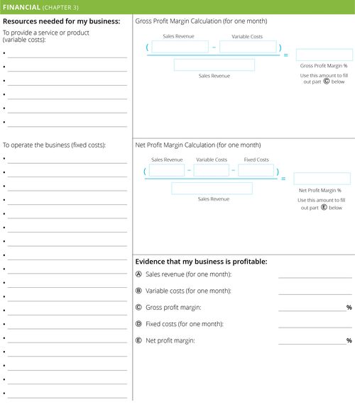 Personal Business Planner: Financial Section