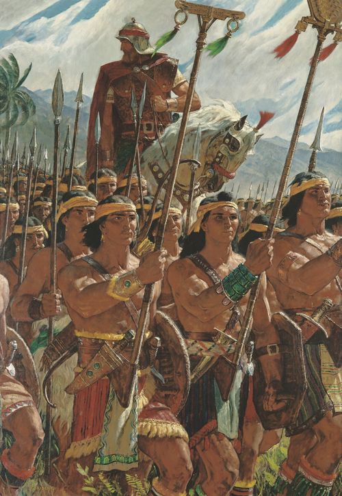 Painting of Moroni and the stripling warriors