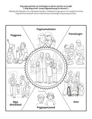 pahina ng aktibidad: ang mga pamilya ay mahalaga sa plano ng Ama sa Langit