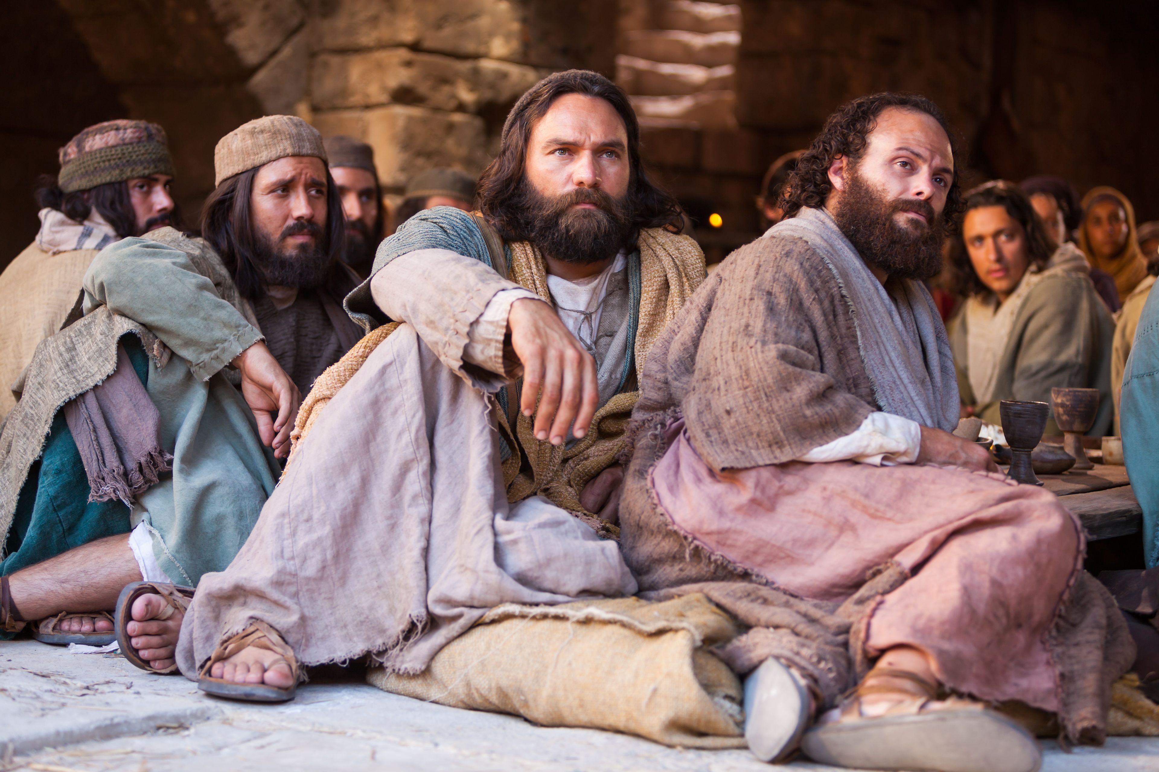 Christ’s Apostles listen to Him speak of our need to “become as little children.”