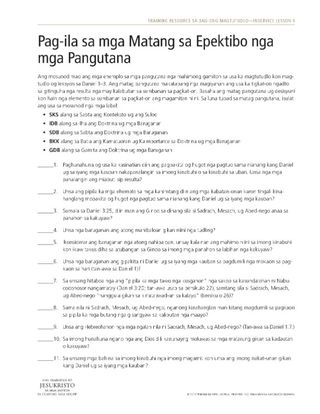 handout, Pag-ila sa mga Matang sa Epektibo nga mga Pangutana