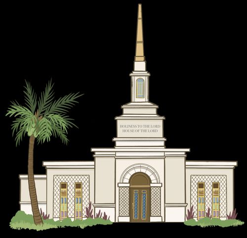 An illustration of the Kiribati temple