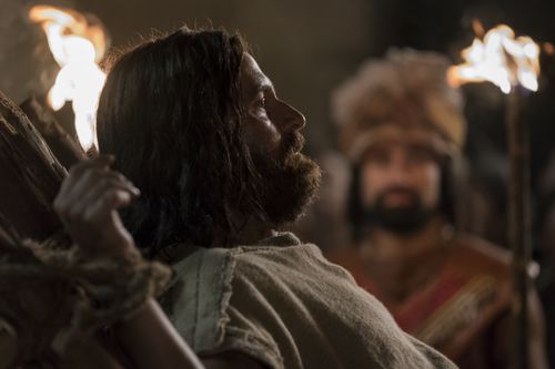 Abinadi is martyred. Guards stand by and watch.