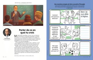 Activité au format PDF, montrant deux fillettes qui discutent, une fillette qui lève la main à l’école et deux petits garçons qui discutent