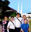 Family at the temple