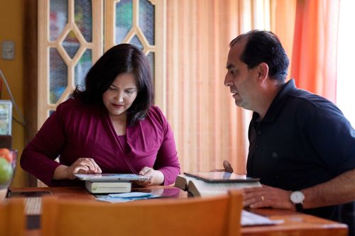 woman and man reading scriptures