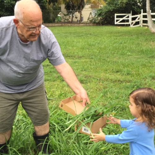 children and older man