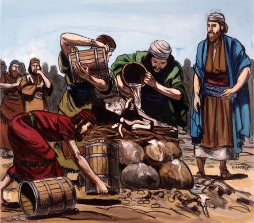 men pouring water