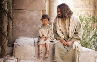 Christ sitting with child from Bible videos