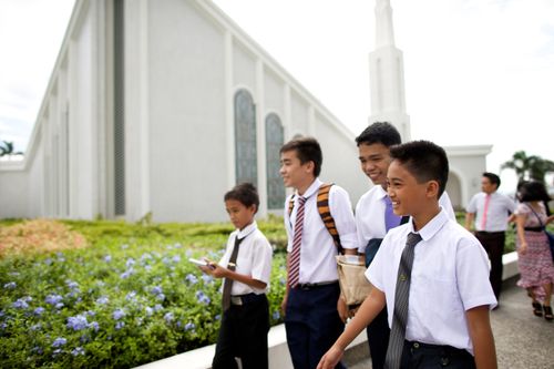 young men near temple