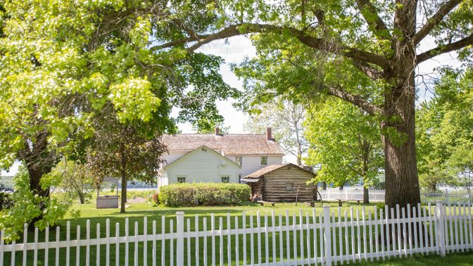 The Smith family homestead, Nauvoo, Illinois, USA, was the home of Joseph and Emma Smith when they first gathered to the village of Commerce, Illinois (later renamed Nauvoo). Photo taken May 2022.