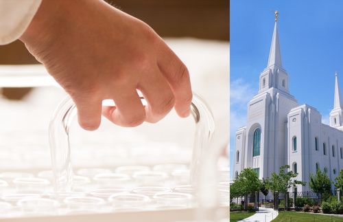 sacrament tray; Brigham City Utah Temple