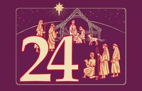 numeral 24 with Nativity scene