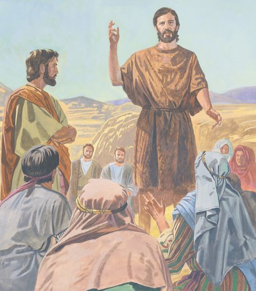 John the Baptist teaching people