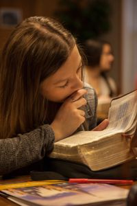 youth studying scriptures