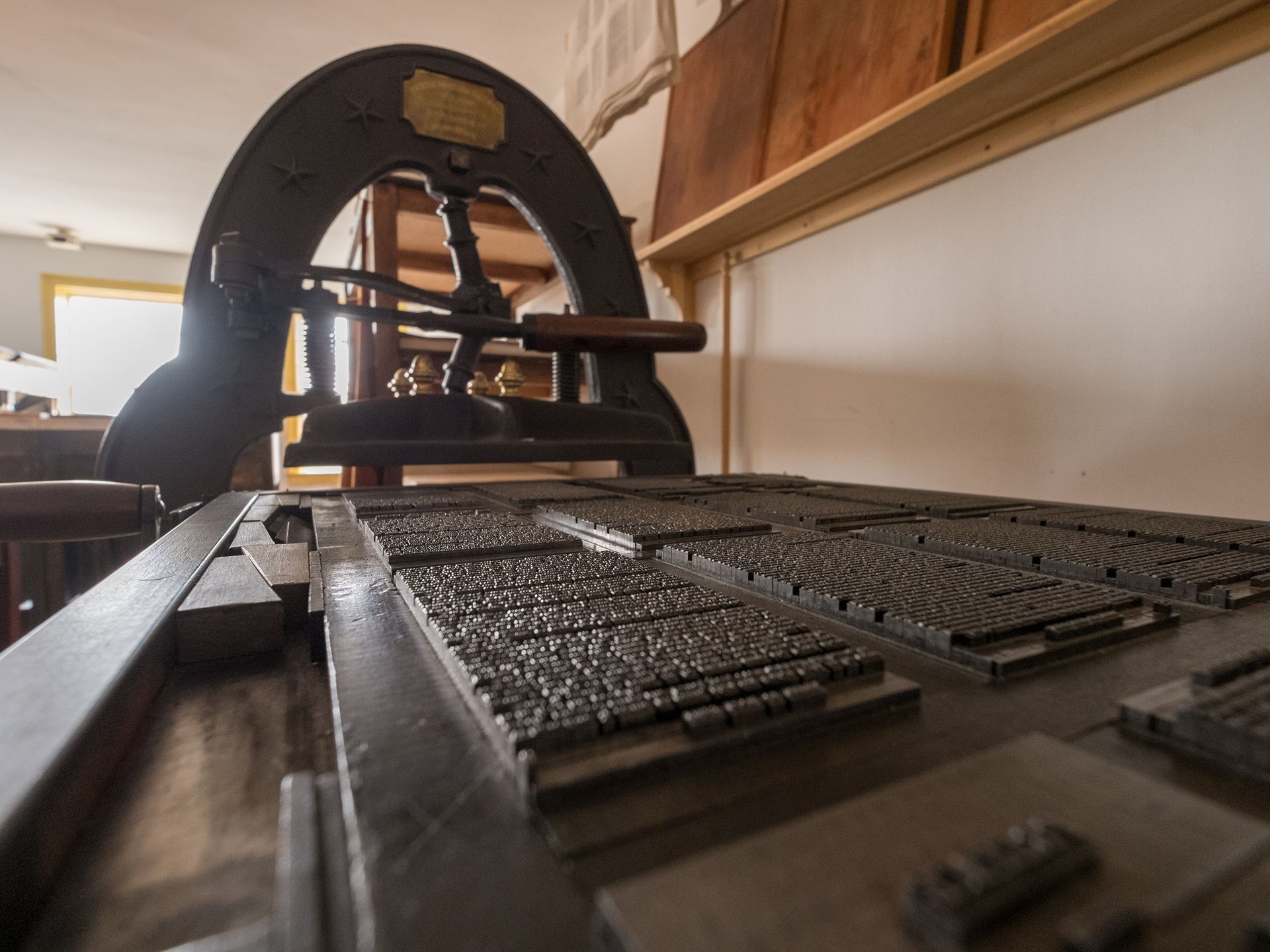 Replica of the printing press that printed the Book of Mormon.