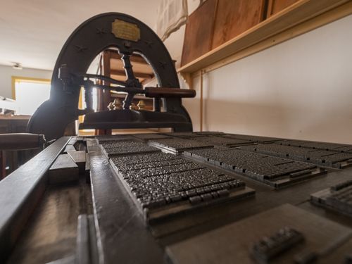 Replica of the original printing press that printed the Book of Mormon in the E.B. Grandin building in Palmyra, New York.