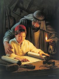 child Jesus with scroll