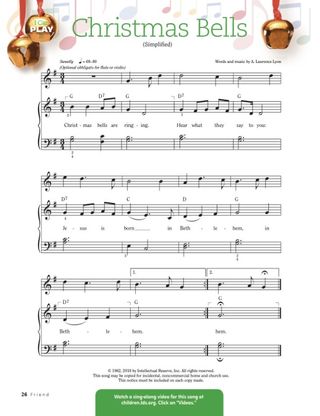 sheet music, Christmas Bells