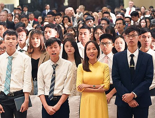 Church members in Vietnam singing