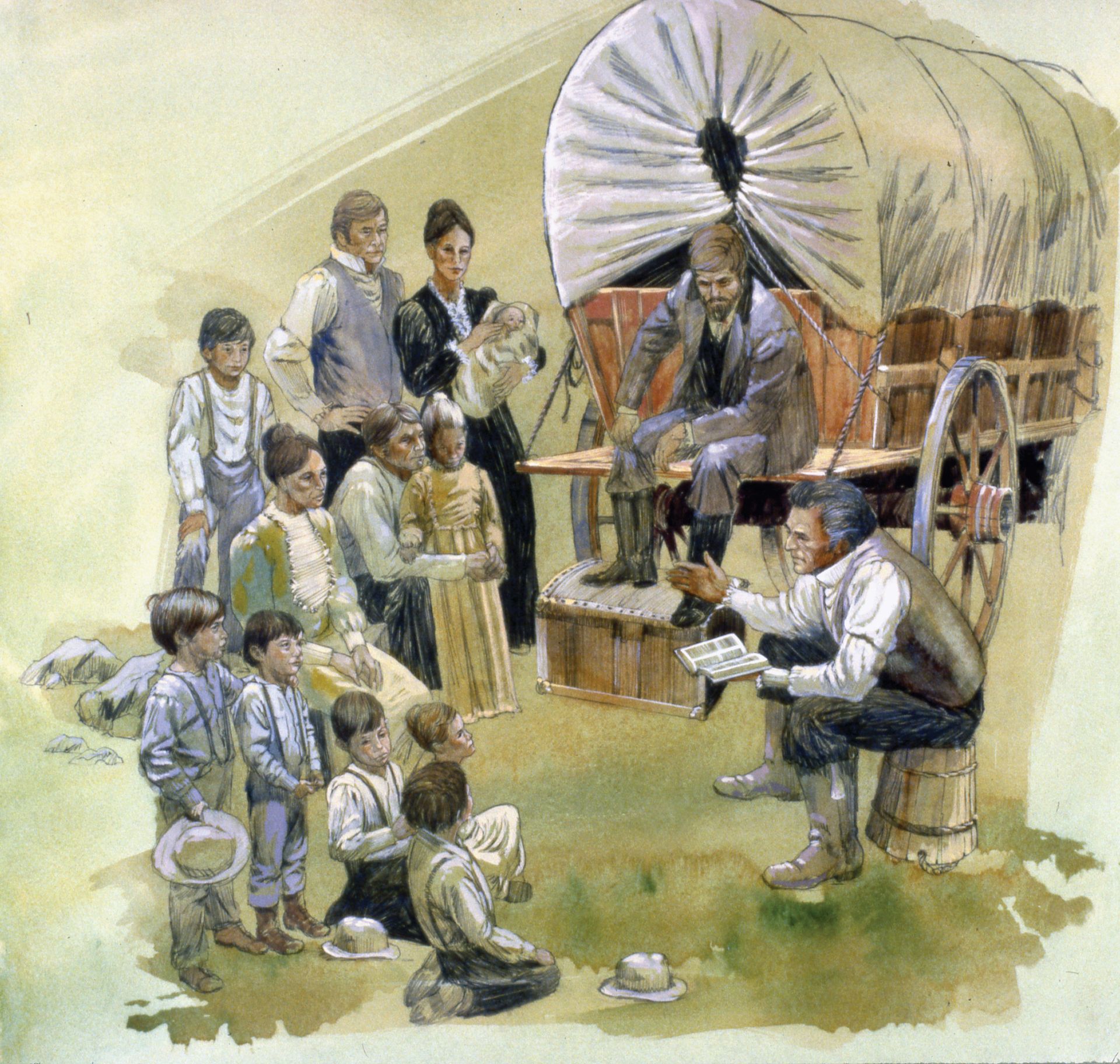 Scripture Study on the Plains, by Lyle Beddes
