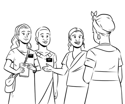 illustration of women talking