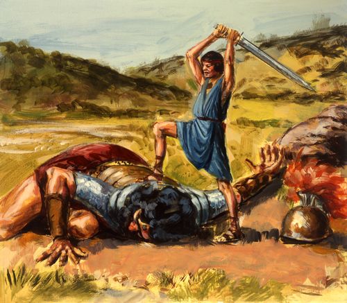 David cutting off Goliath’s head