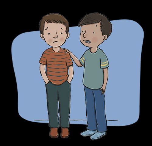 Two boys talking