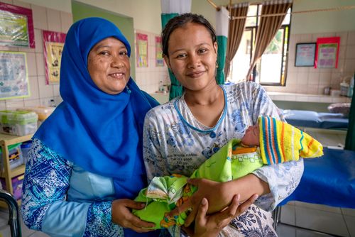 Nurse and new mother in Indonesia