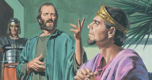 Paul tells King Agrippa about Jesus. - ch.63-6