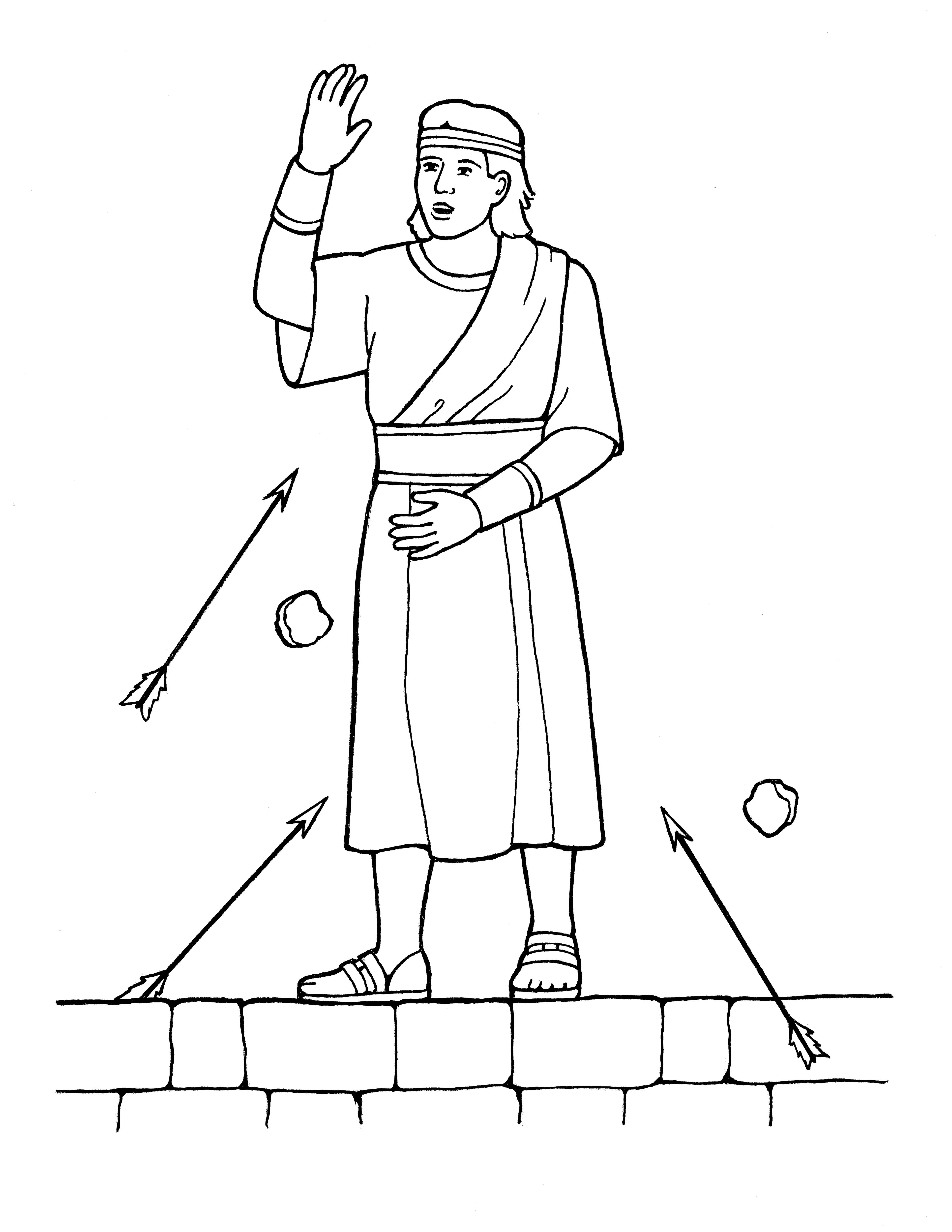 An illustration of Samuel the Lamanite from the nursery manual Behold Your Little Ones (2008), page 103.