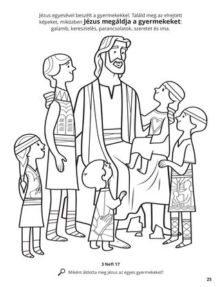 Jesus Blessed the Children coloring page