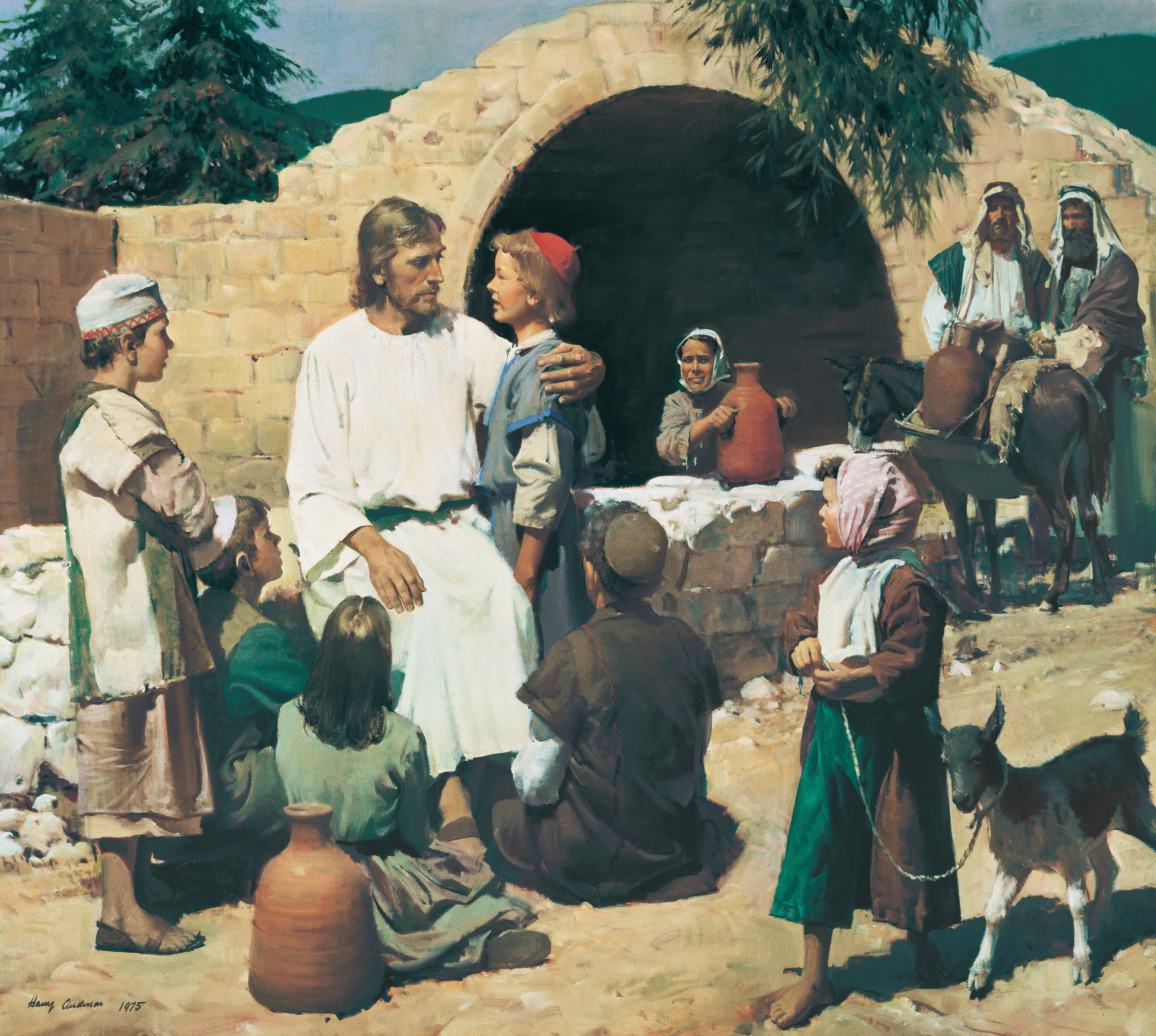 Christ and the Children (Christ with the Children), by Harry Anderson (62467); GAK 216; GAB 47; Primary manual 2-35; Primary manual 3-56; Primary manual 7-24; Matthew 19:13–15; Mark 10:13–16