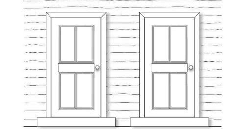 illustration of two doors