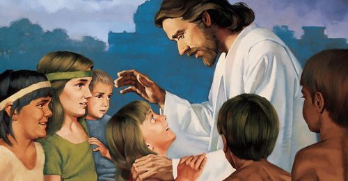 Jesus with Nephite children