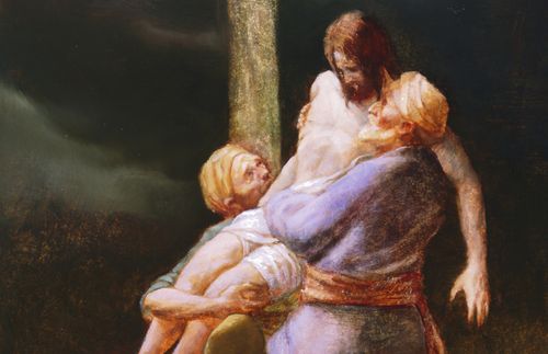 Christ being taken down from the cross