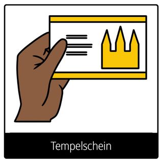 Symbol für Evangeliumsbegriff: Tempelschein