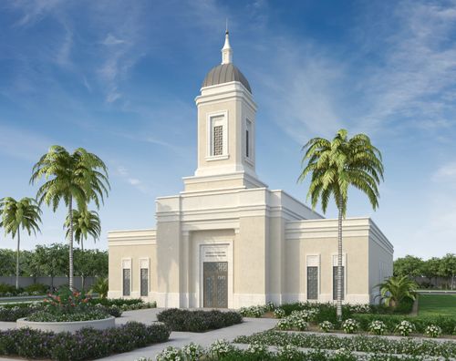 A rendering of the temple in Yigo, Guam.