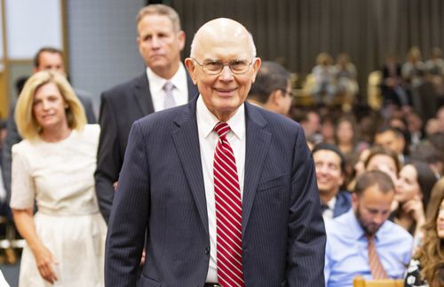 President Oaks at devotional for young married adults