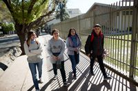 group of youth walking