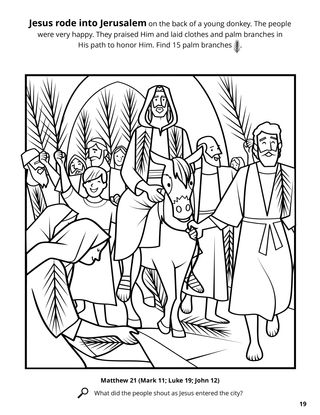 Jesuss Triumphal Entry into Jerusalem coloring page